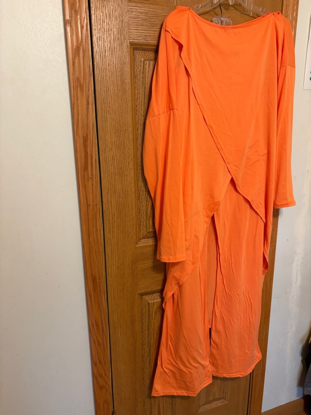 Women’s Orange Draped Pantsuit Jumpsuit